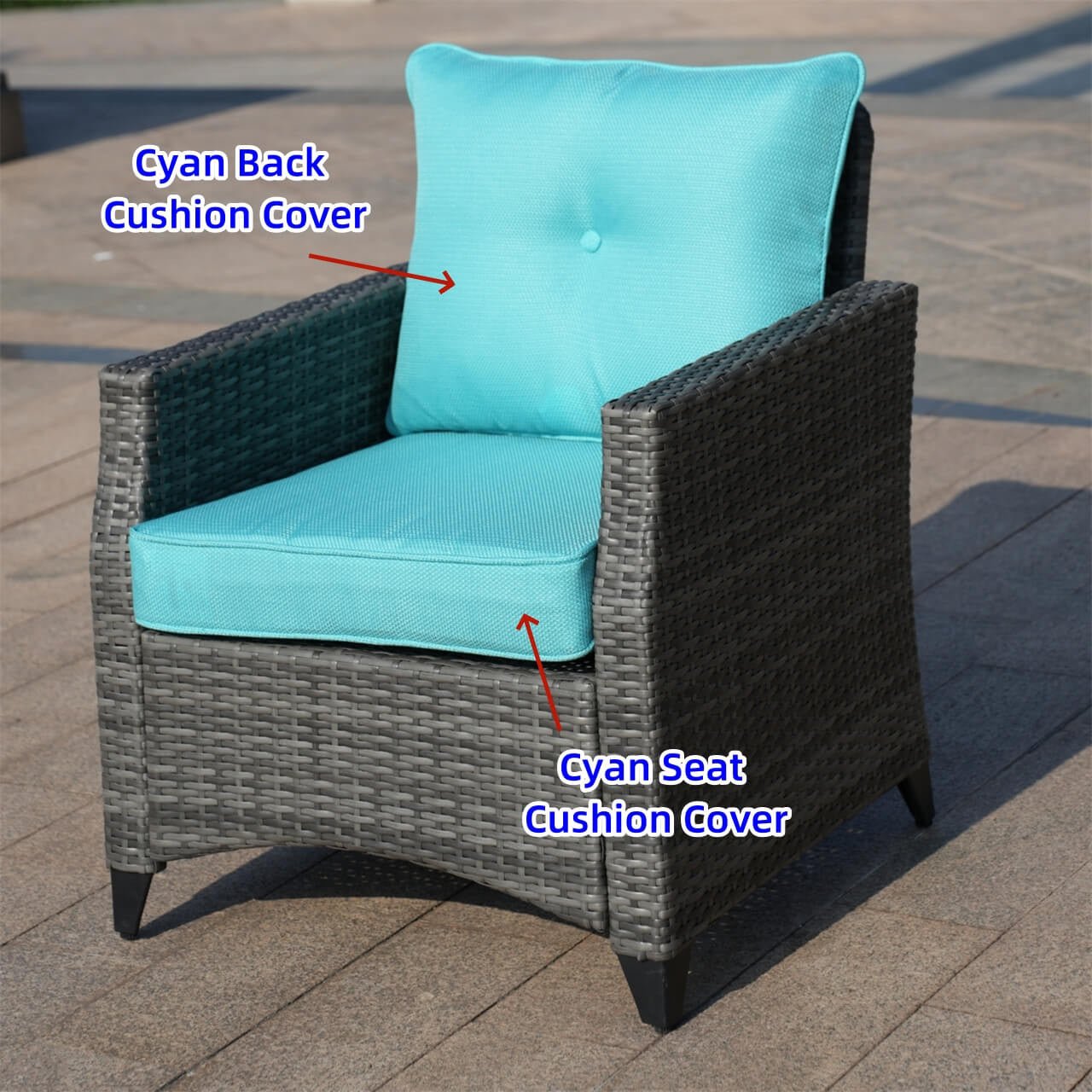 Single Sofa Cushion Covers of Patio Sofa for (PAF - 1801/2) - Direct Wicker