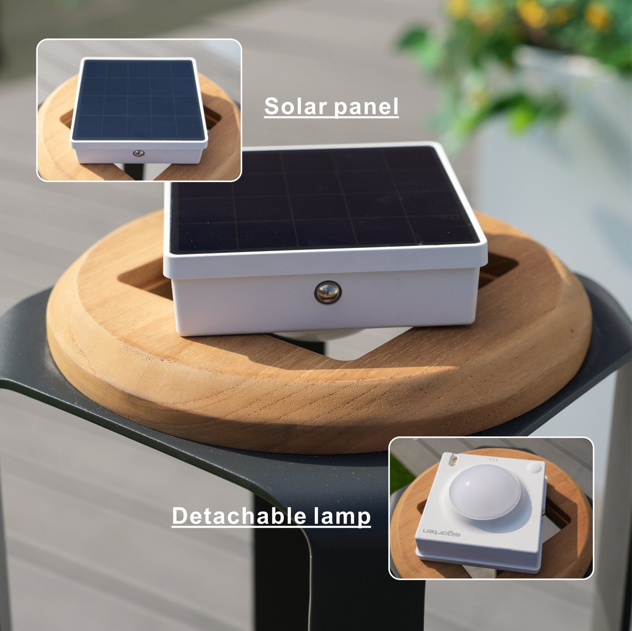 Small Solar LED Outdoor Light - 20x20x3.5cm - Direct Wicker