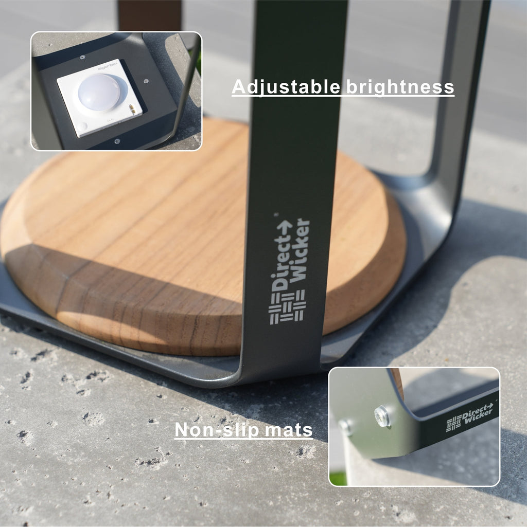 Small Solar LED Outdoor Light - 20x20x3.5cm - Direct Wicker