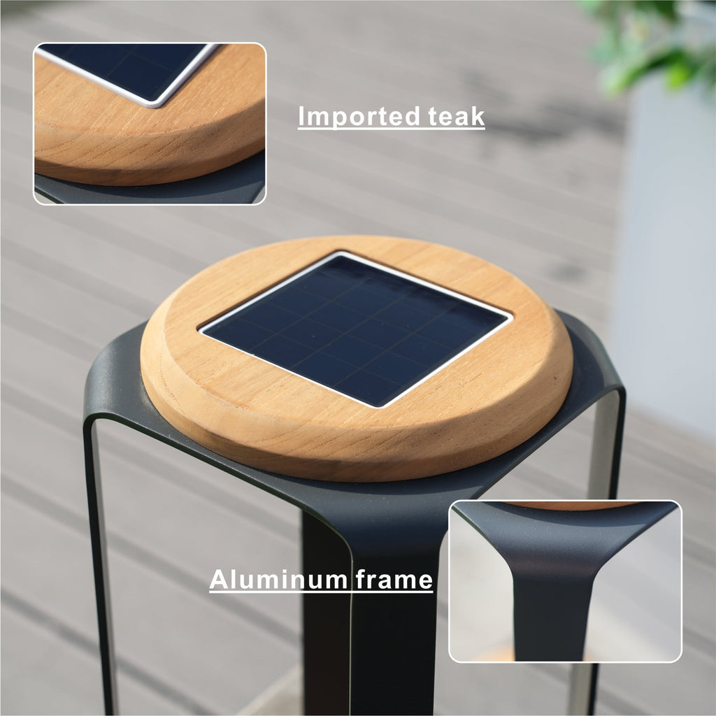 Small Solar LED Outdoor Light - 20x20x3.5cm - Direct Wicker