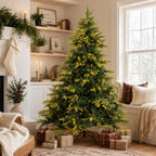 Snow Flocked Unlit Artificial Christmas Tree with Frosted PVC Branches, Full Evergreen Shape & Metal Stand – 5 FT, 6 FT & 7 FT (PAT-013) (Copy) - Direct Wicker
