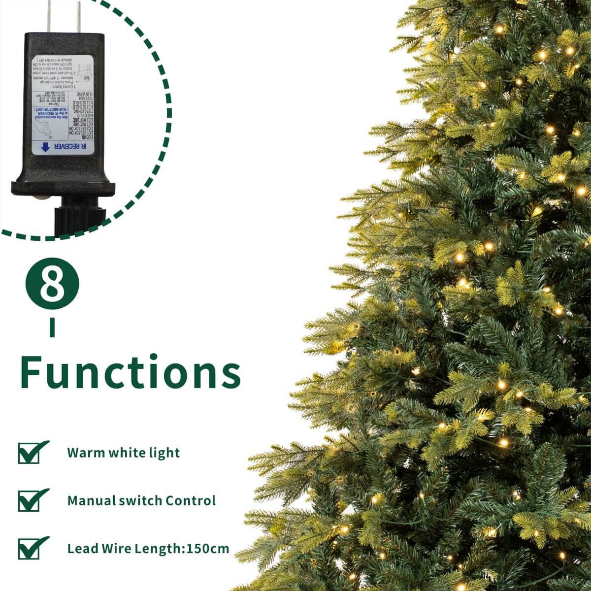 Snow Flocked Unlit Artificial Christmas Tree with Frosted PVC Branches, Full Evergreen Shape & Metal Stand – 5 FT, 6 FT & 7 FT (PAT-013) (Copy) - Direct Wicker