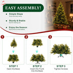 Snow Flocked Unlit Artificial Christmas Tree with Frosted PVC Branches, Full Evergreen Shape & Metal Stand – 5 FT, 6 FT & 7 FT (PAT-013) (Copy) - Direct Wicker