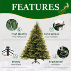 Snow Flocked Unlit Artificial Christmas Tree with Frosted PVC Branches, Full Evergreen Shape & Metal Stand – 5 FT, 6 FT & 7 FT (PAT-013) (Copy) - Direct Wicker