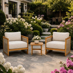 Solid Wood 2-Seat Sofa Set with Side Table (PAS-2515-SSx2+ST) - Direct Wicker