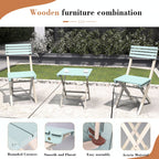 Solid Wood 3 - Piece Bistro Set – Folding Chairs and Square Table for Outdoor Use (PAC - 2525) - Direct Wicker