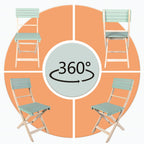 Solid Wood 3 - Piece Bistro Set – Folding Chairs and Square Table for Outdoor Use (PAC - 2525) - Direct Wicker