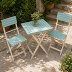 Solid Wood 3-Piece Bistro Set - Folding Chairs and Square Table for Outdoor Use (PAC-2525) - Direct Wicker