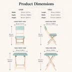 Solid Wood 3-Piece Bistro Set - Folding Chairs and Square Table for Outdoor Use (PAC-2525) - Direct Wicker