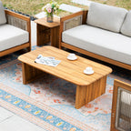 Solid Wood 4 - Seater Sofa Set with Side Table and Coffee Table (PAS - 2515 - 2SS+SSx2+ST+TA) - Direct Wicker