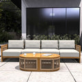 Solid Wood 4-Seater Sofa with Oval Coffee Table (PAS-2516-LS+RS+OTA) - Direct Wicker