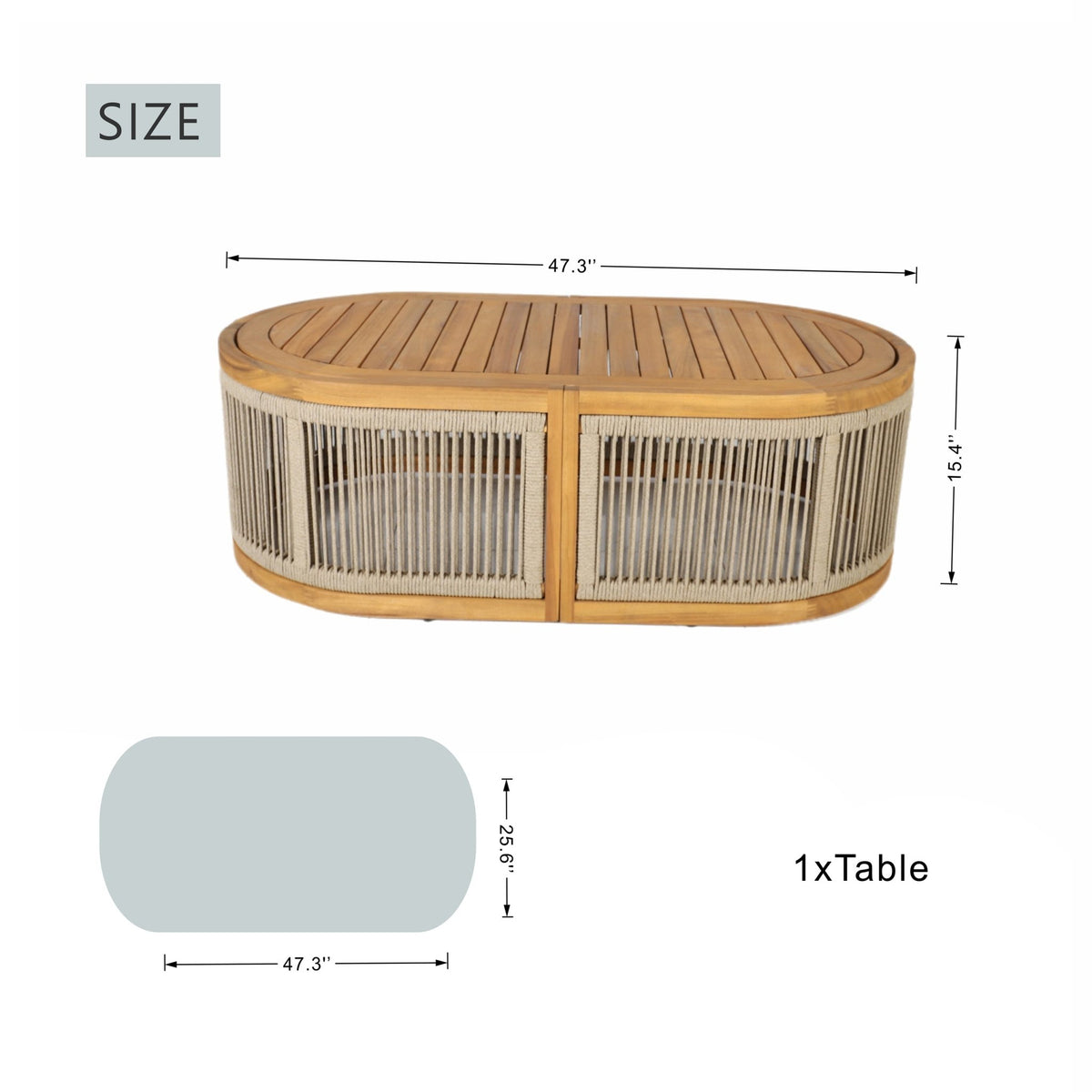 Solid Wood 4-Seater Sofa with Oval Coffee Table (PAS-2516-LS+RS+OTA) - Direct Wicker