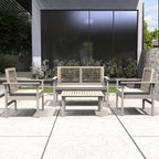 Solid Wood Bench & Chair Sets – Outdoor Seating Set (PAC - 2523) - Direct Wicker