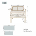Solid Wood Bench & Chair Sets – Outdoor Seating Set (PAC - 2523) - Direct Wicker