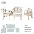 Solid Wood Bench & Chair Sets – Outdoor Seating Set (PAC - 2523) - Direct Wicker