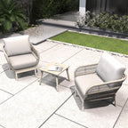 Solid Wood Bench & Chair Sets – Outdoor Seating Set with Comfort & Woven Rope Design (PAC - 2524) - Direct Wicker