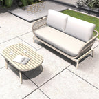Solid Wood Bench & Chair Sets – Outdoor Seating Set with Comfort & Woven Rope Design (PAC - 2524) - Direct Wicker