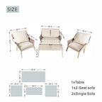 Solid Wood Bench & Chair Sets – Outdoor Seating Set with Rope Design (PAC - 2522) - Direct Wicker