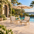 Solid Wood Bench & Chair Sets - Outdoor Seating Set with Rope Design (PAC-2522) - Direct Wicker
