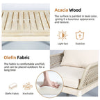 Solid Wood Bench & Chair Sets – Outdoor Seating Set with Rope Design (PAC - 2522) - Direct Wicker