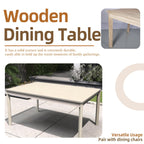 Solid Wood Dining Table – 63" Rectangular Table for Indoor & Outdoor Use - Direct Wicker