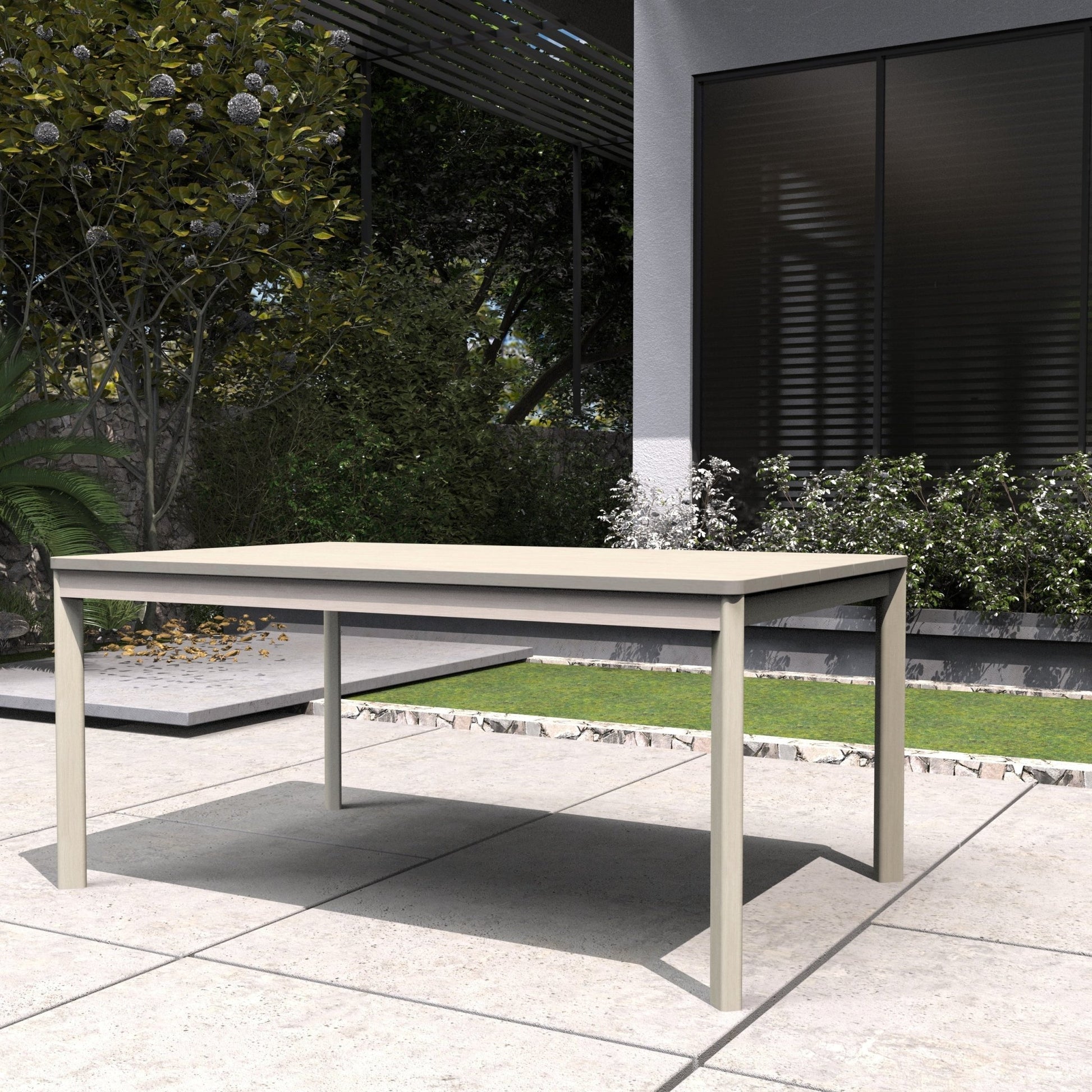 Solid Wood Dining Table – 63" Rectangular Table for Indoor & Outdoor Use - Direct Wicker
