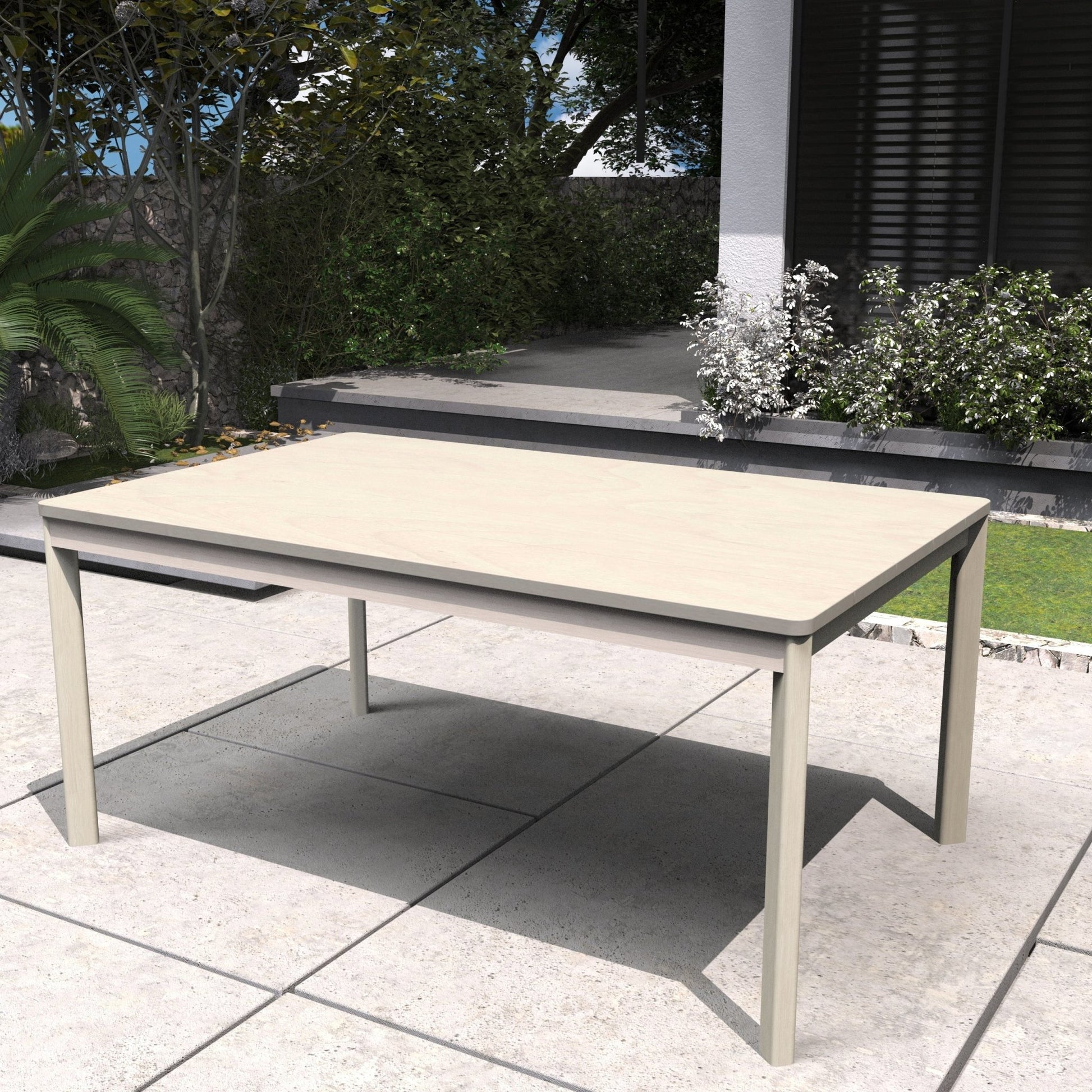 Solid Wood Dining Table – 63" Rectangular Table for Indoor & Outdoor Use - Direct Wicker