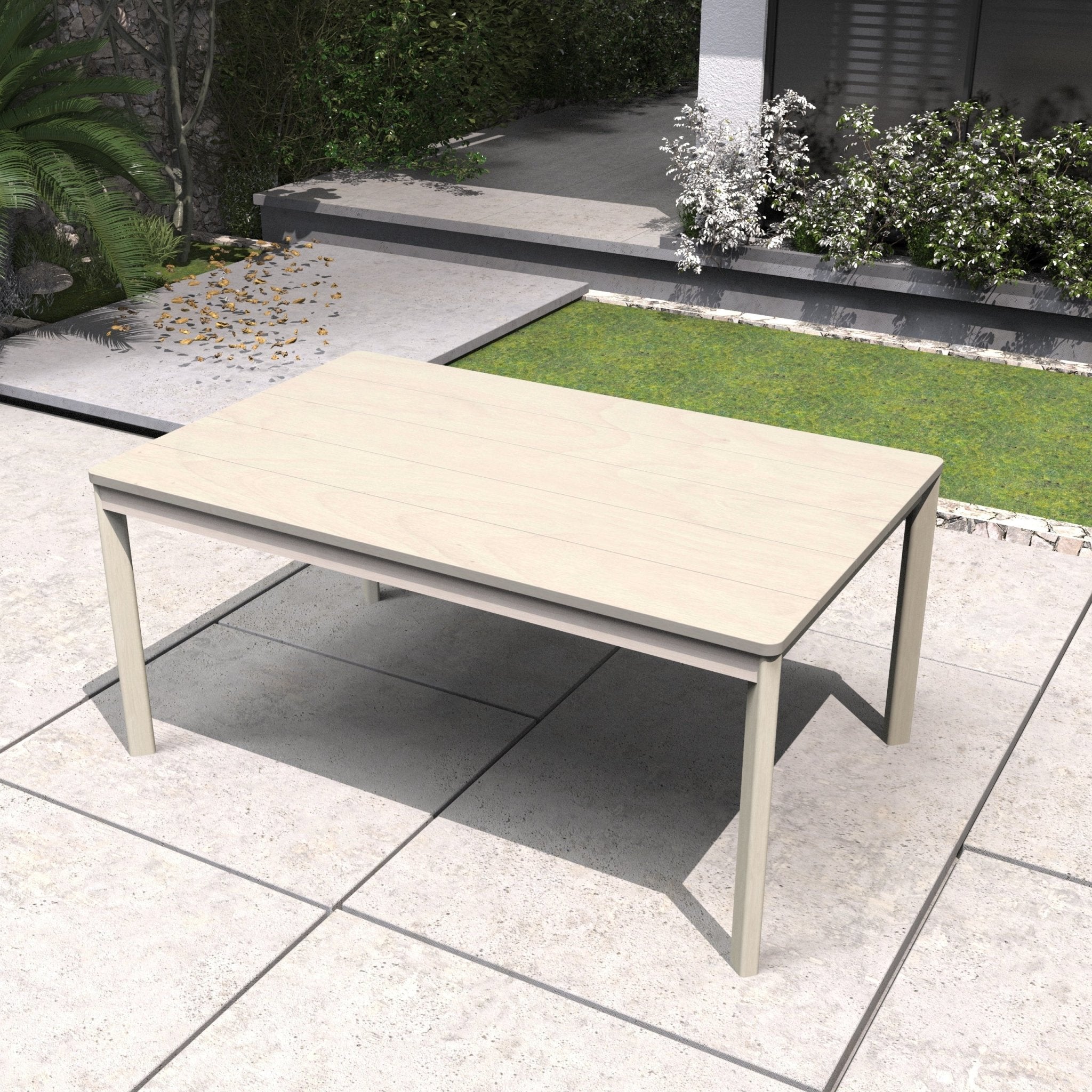 Solid Wood Dining Table – 63" Rectangular Table for Indoor & Outdoor Use - Direct Wicker