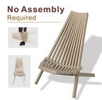 Solid Wood Folding Chair Portable Outdoor Lounge Chair - Direct Wicker