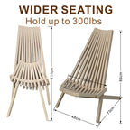 Solid Wood Folding Chair Portable Outdoor Lounge Chair - Direct Wicker