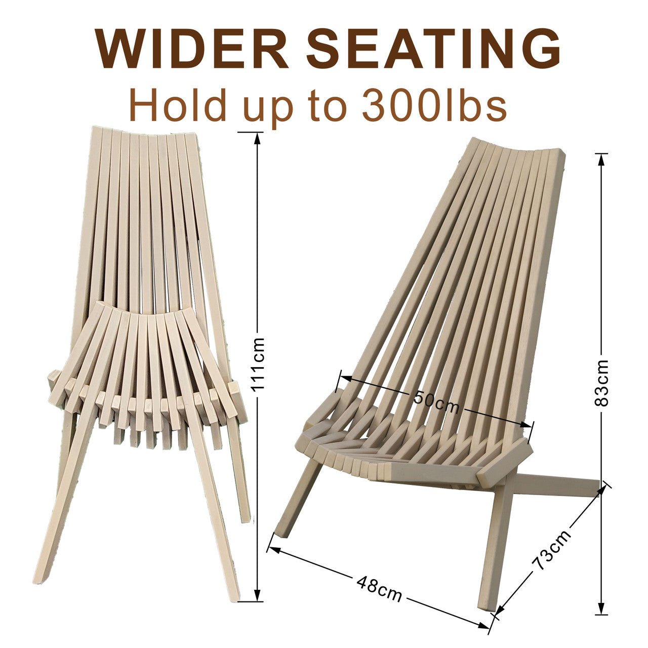 Solid Wood Folding Chair Portable Outdoor Lounge Chair - Direct Wicker