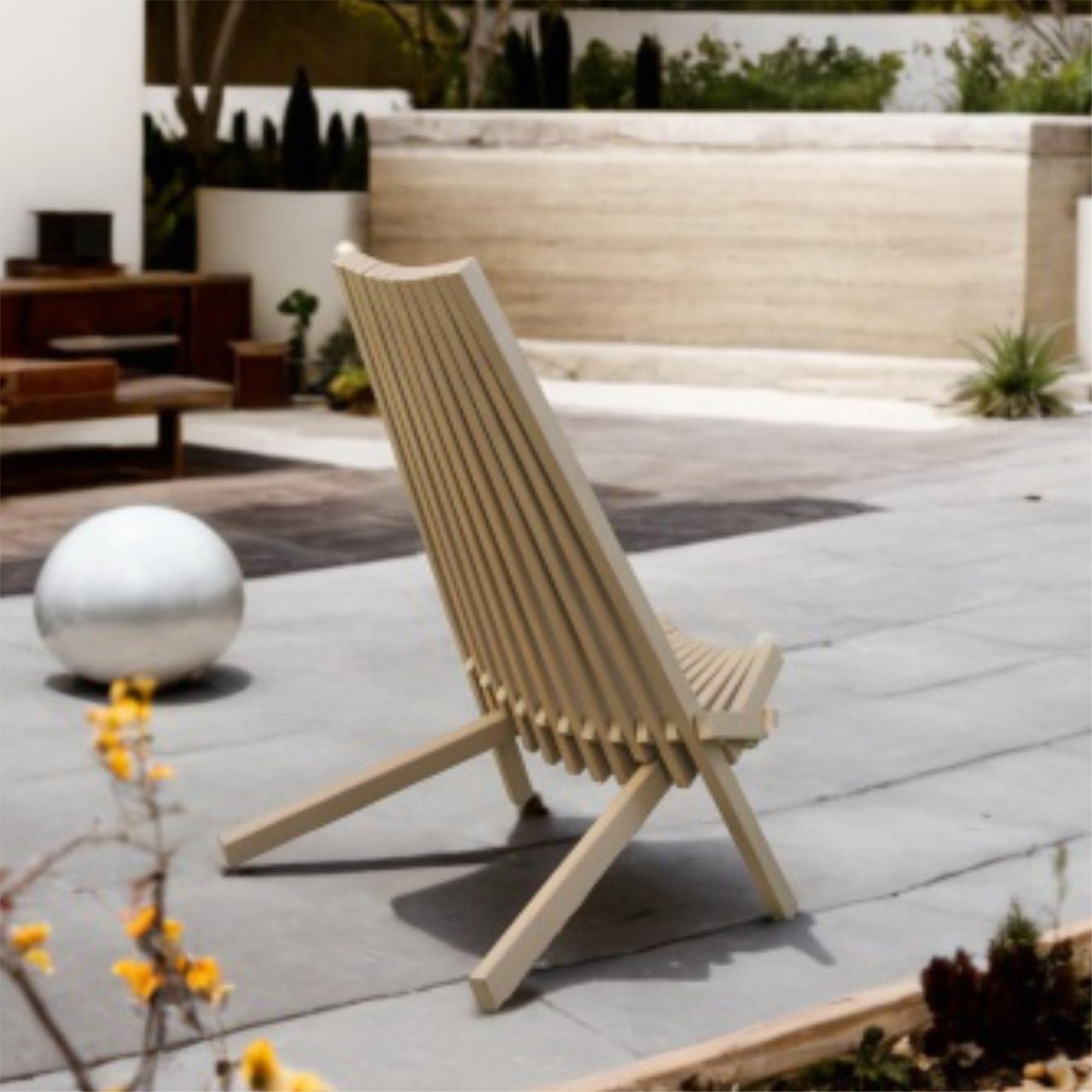 Solid Wood Folding Chair Portable Outdoor Lounge Chair - Direct Wicker