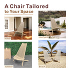Solid Wood Folding Chair Portable Outdoor Lounge Chair - Direct Wicker