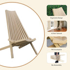 Solid Wood Folding Chair Portable Outdoor Lounge Chair - Direct Wicker