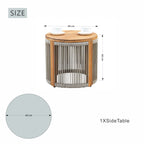 Solid Wood Outdoor Round Side Table - Direct Wicker