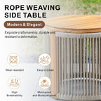 Solid Wood Outdoor Round Side Table - Direct Wicker