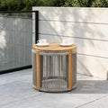 Solid Wood Outdoor Round Side Table - Direct Wicker