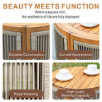 Solid Wood Outdoor Round Side Table - Direct Wicker