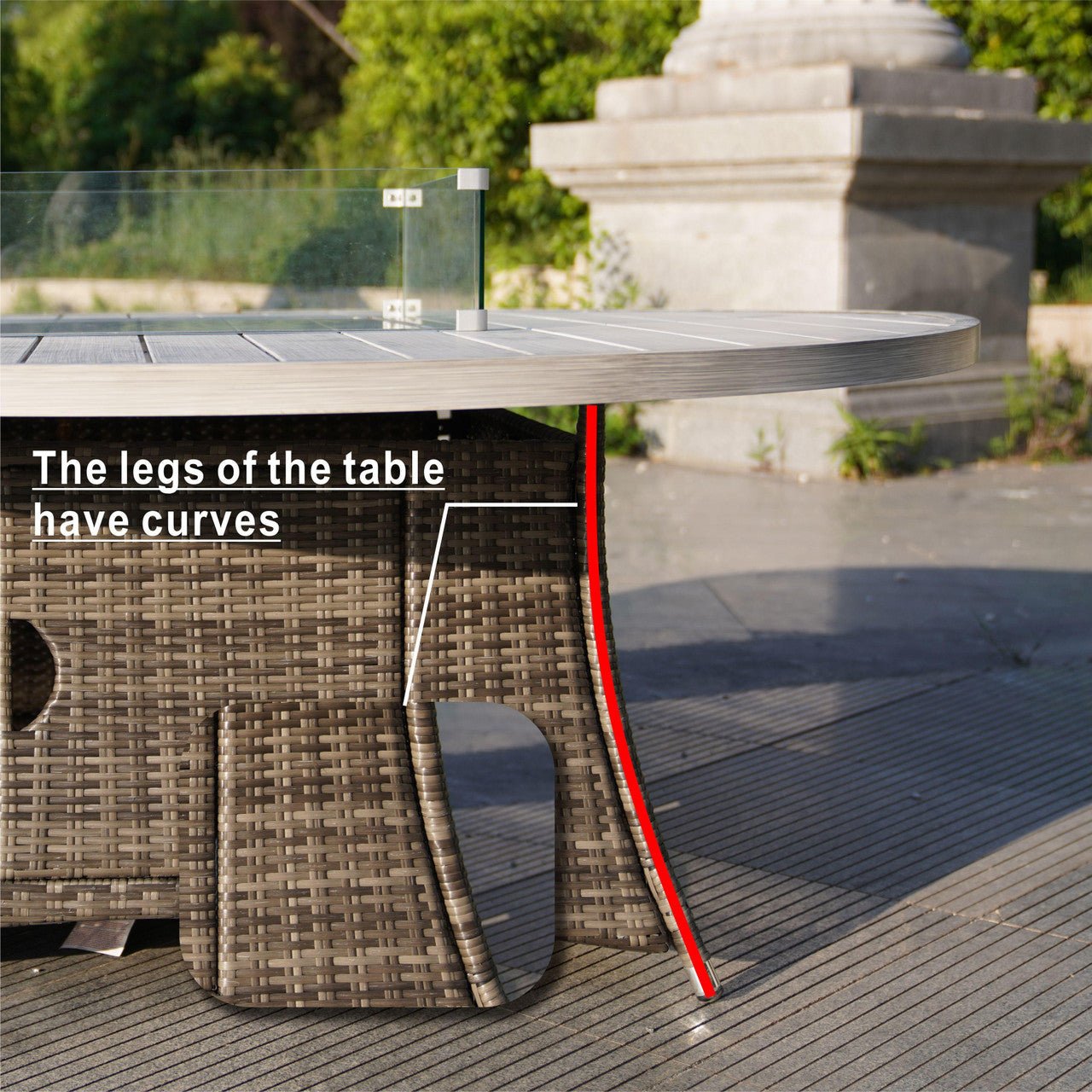 Sonoma 6 - Seater Outdoor Fire Pit Set with Round Fire Pit Table (PAS - 1205B+1108A) - Direct Wicker