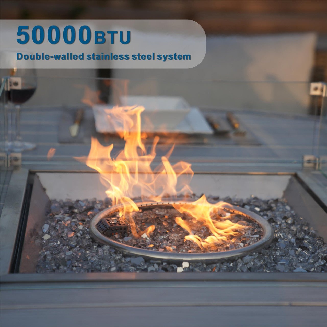 Sonoma 6 - Seater Outdoor Fire Pit Set with Round Fire Pit Table (PAS - 1205B+1108A) - Direct Wicker