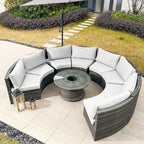 Sonoma 8 - Seat Outdoor Conversation Set with Round Coffee Table (PAS - 1205B - KD) - Direct Wicker