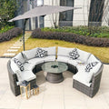 Sonoma 8 - Seat Outdoor Conversation Set with Round Coffee Table (PAS - 1205B - KD) - Direct Wicker