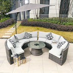 Sonoma 8 - Seat Outdoor Conversation Set with Round Coffee Table (PAS - 1205B - KD) - Direct Wicker