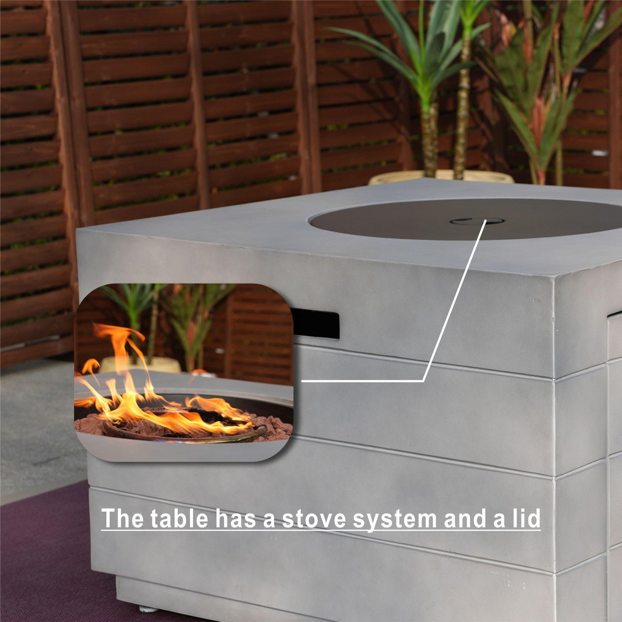 Sonoma 8 - Seater Outdoor Fire Pit Set with Cube Fire Pit Table (PAS - 1205B+2140) - Direct Wicker