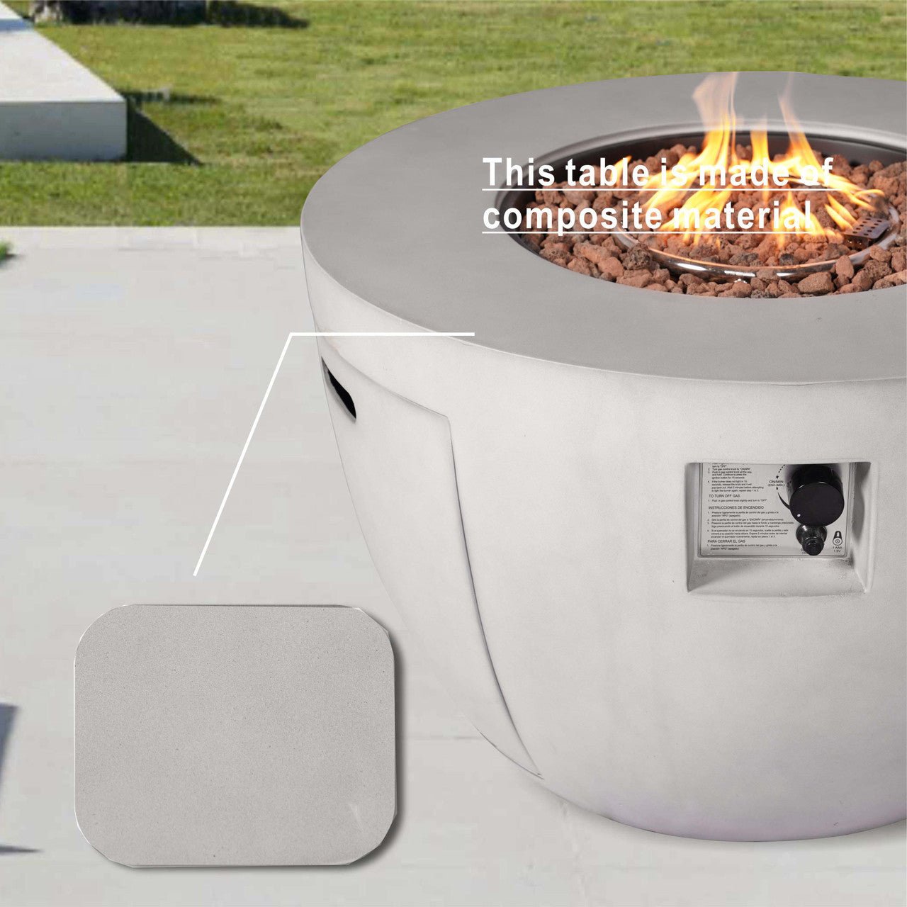Sonoma 8 - Seater Outdoor Fire Pit Set with Round Fire Pit Table (PAS - 1205B+2160) - Direct Wicker