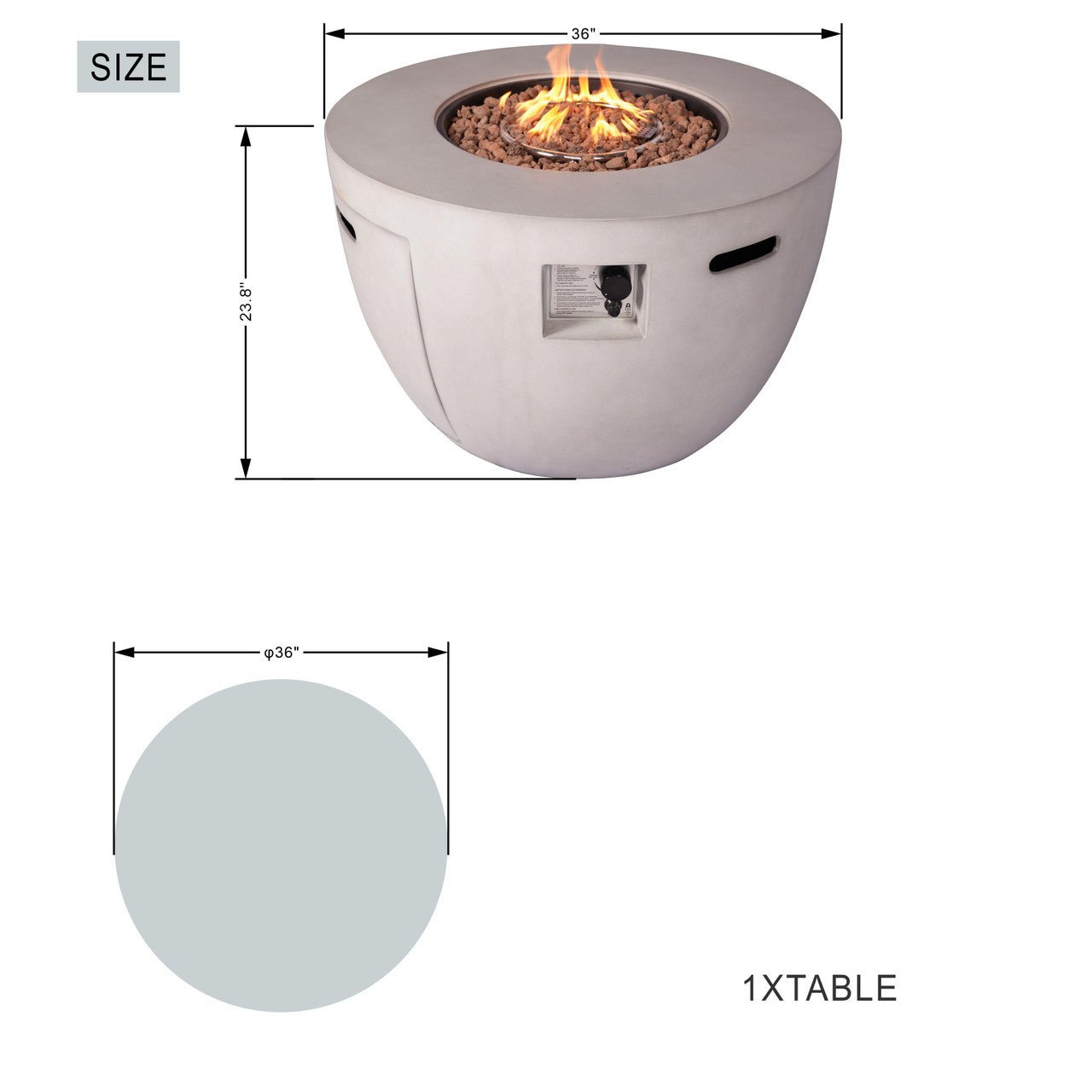 Sonoma 8 - Seater Outdoor Fire Pit Set with Round Fire Pit Table (PAS - 1205B+2160) - Direct Wicker