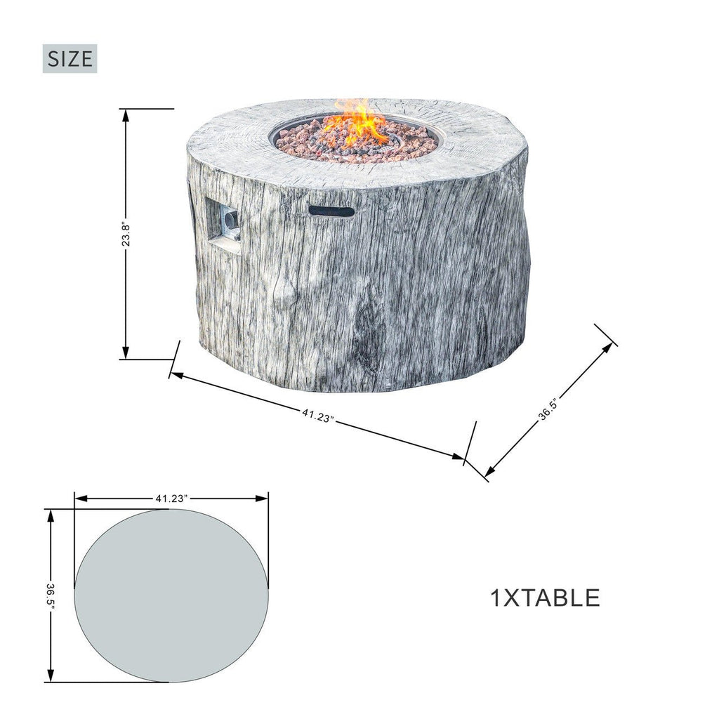 Sonoma 8 - Seater Outdoor Fire Pit Set with Round Fire Pit Table (PAS - 1205B+2180) - Direct Wicker