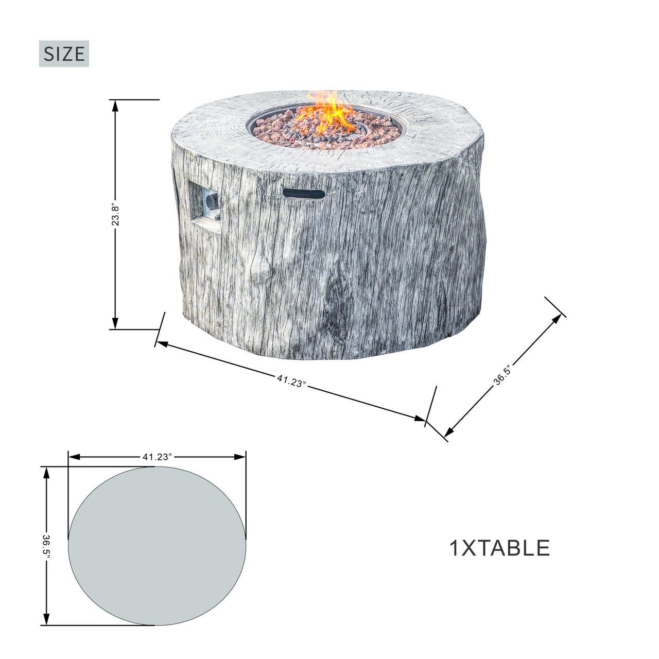 Sonoma 8 - Seater Outdoor Fire Pit Set with Round Fire Pit Table (PAS - 1205B+2180) - Direct Wicker