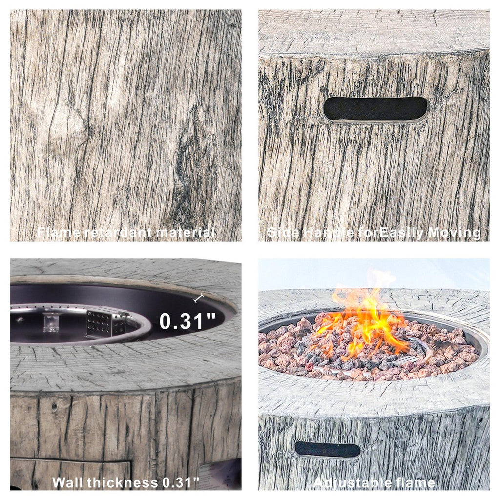 Sonoma 8 - Seater Outdoor Fire Pit Set with Round Fire Pit Table (PAS - 1205B+2180) - Direct Wicker