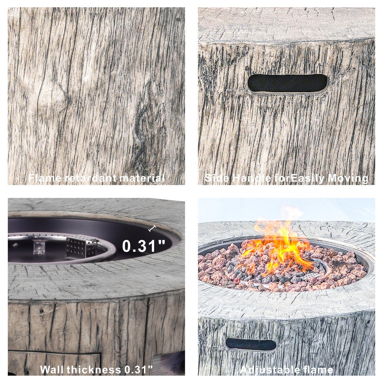 Sonoma 8 - Seater Outdoor Fire Pit Set with Round Fire Pit Table (PAS - 1205B+2180) - Direct Wicker